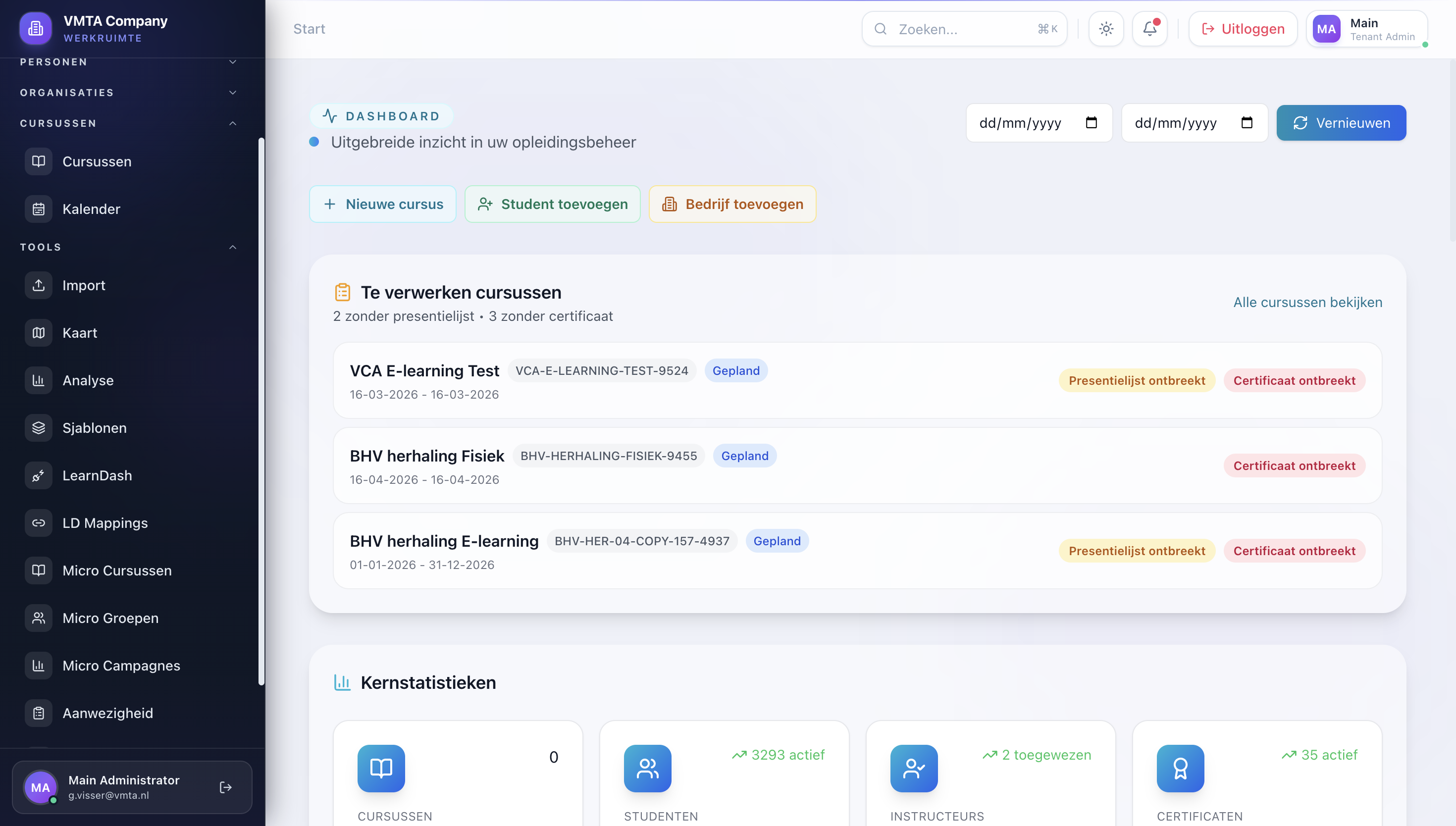 CursusOptimaal project screenshot